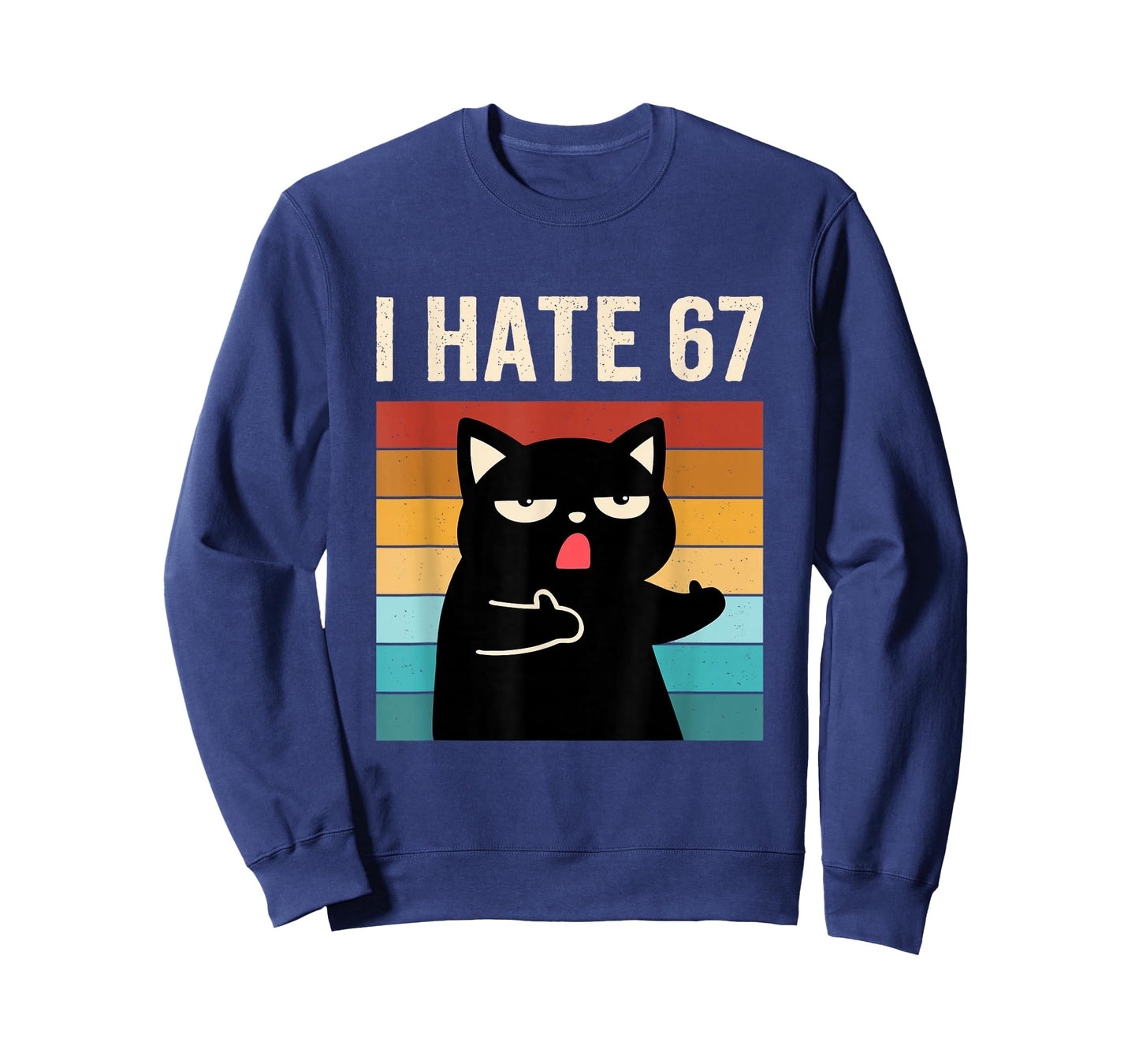I Hate 67 Meme with Cat Anti 6 7 Tee Funny Six Seven Slang T-Shirt