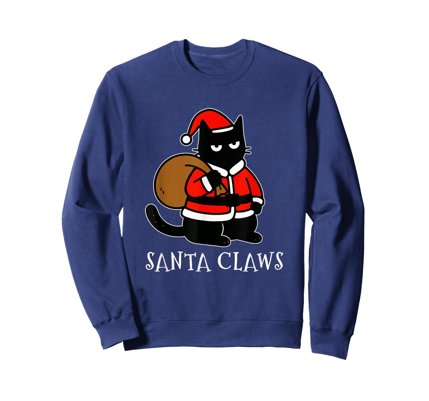 Funny Black Cat Santa Claws Christmas Kitty Xmas Cat Lovers T-Shirt