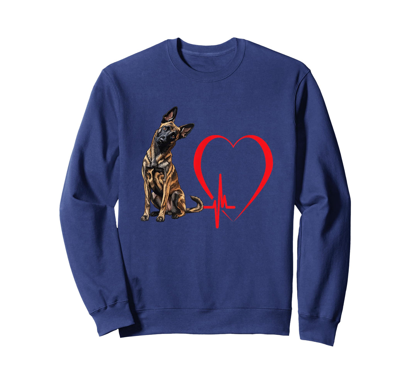 Dutch Shepherd Heartbeat EKG Funny Dog Owner Art T-Shirt