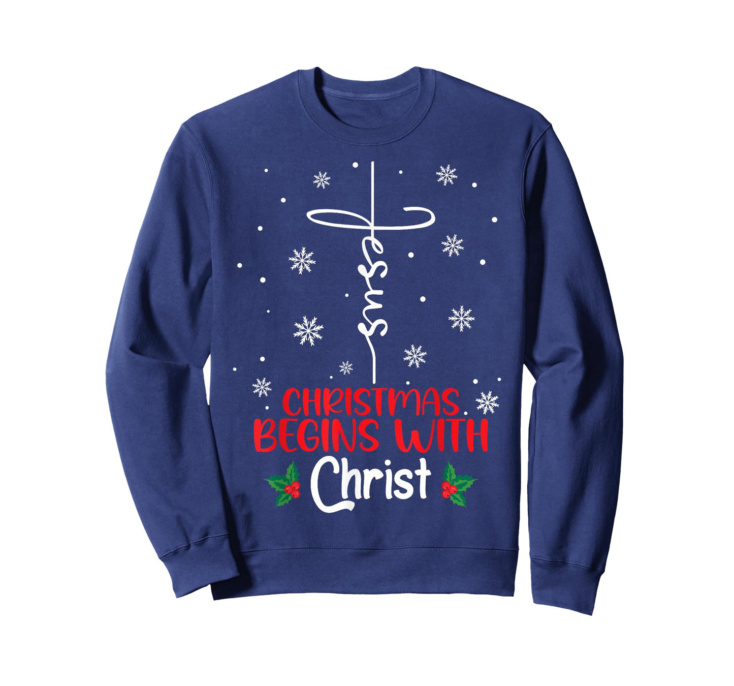 Christmas Begins with Christ Religious Christmas Xmas T-Shirt