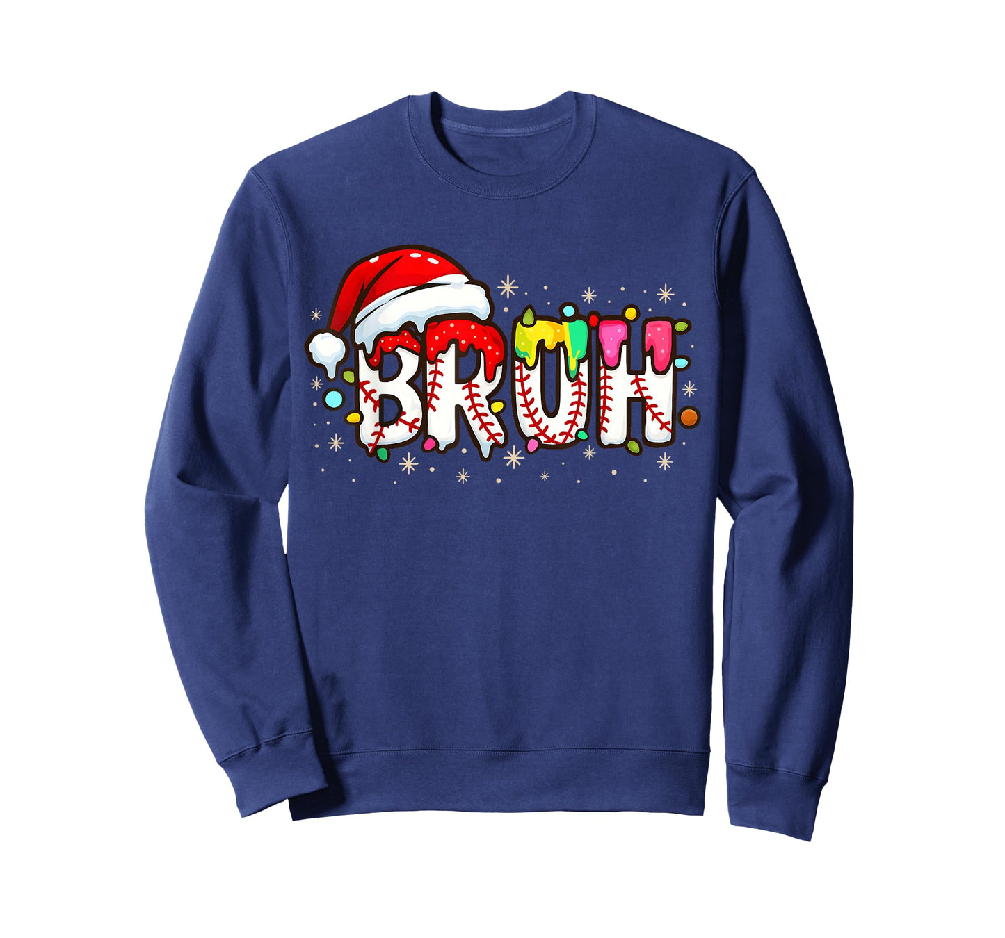 Funny Santa Bruh Baseball Christmas Xmas Meme Pajamas Family T-Shirt