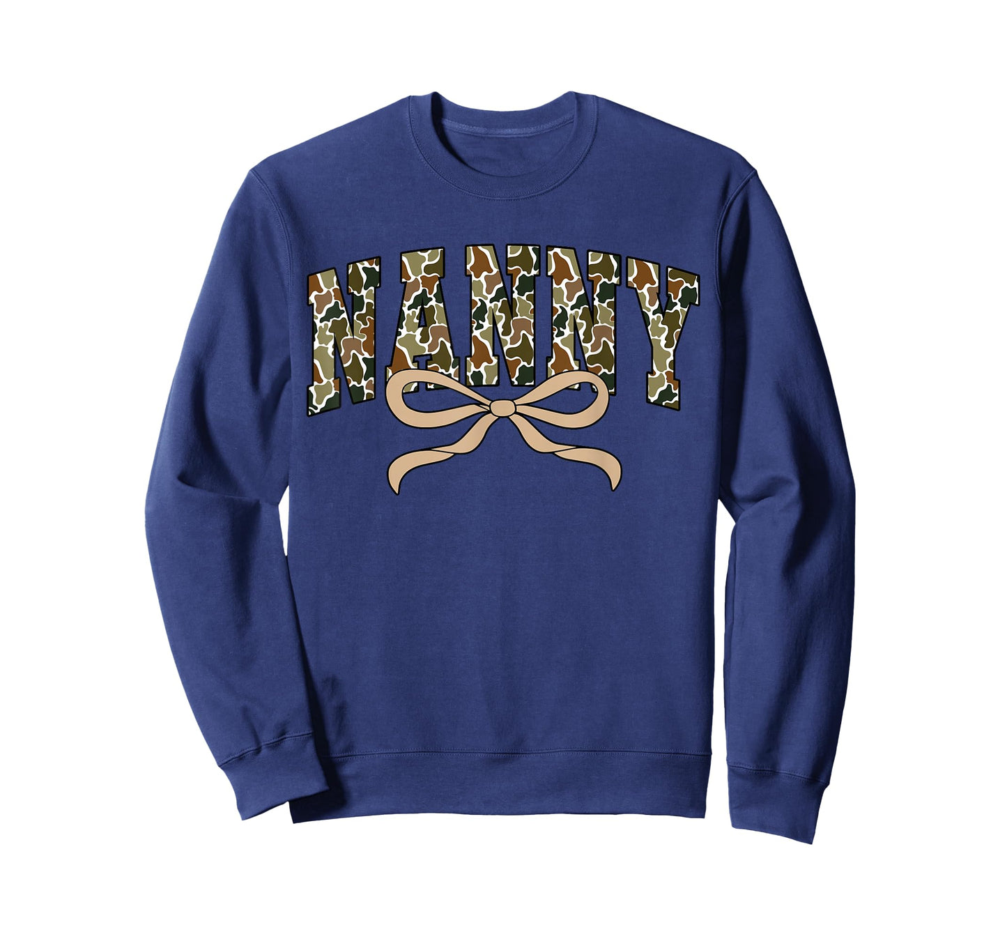 Retro Camo Nanny Coquette Bow Camouflage Grandma Mother Day T-Shirt