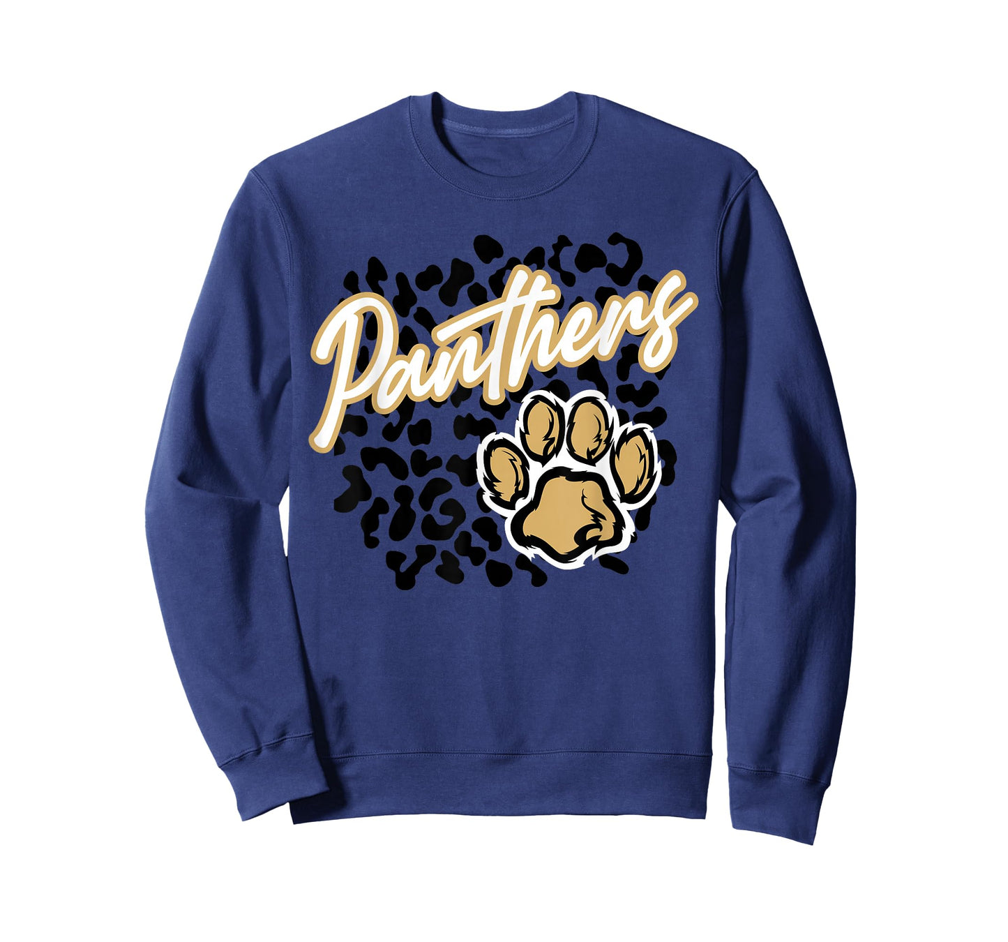 Panthers Leopard Print Paw Gold Panther Pride School Spirit T-Shirt