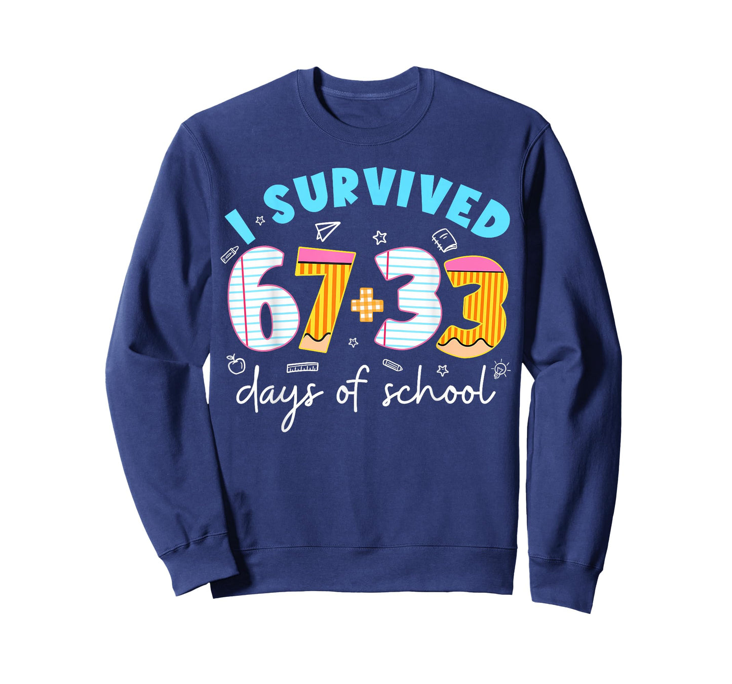 I Survived 67 33 Days of School for Teacher Kids 100th Day T-Shirt