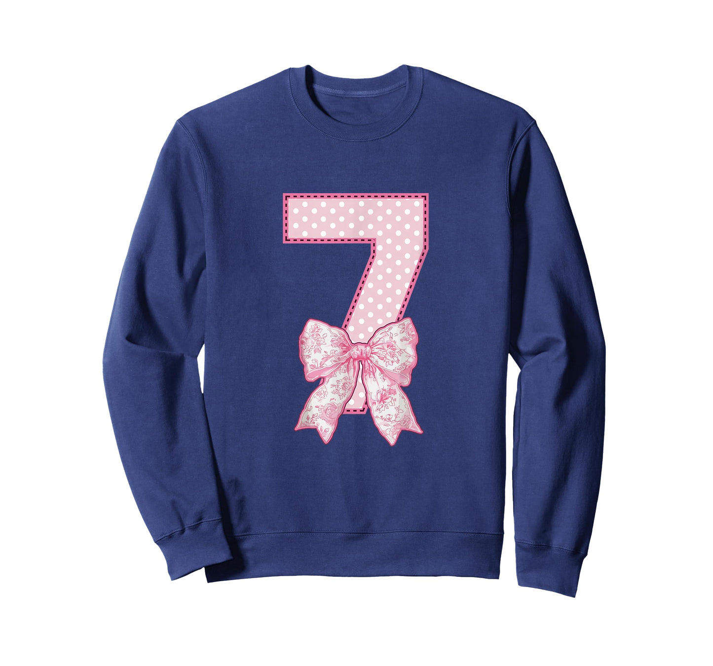 7th Birthday Shirt Girl Coquette Bow Kids Seven 7 Year Old T-Shirt