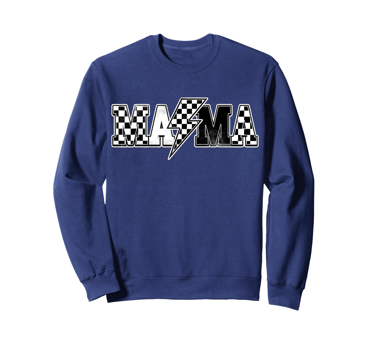 Mama Racing Race Car Checkered Family Birthday T-Shirt
