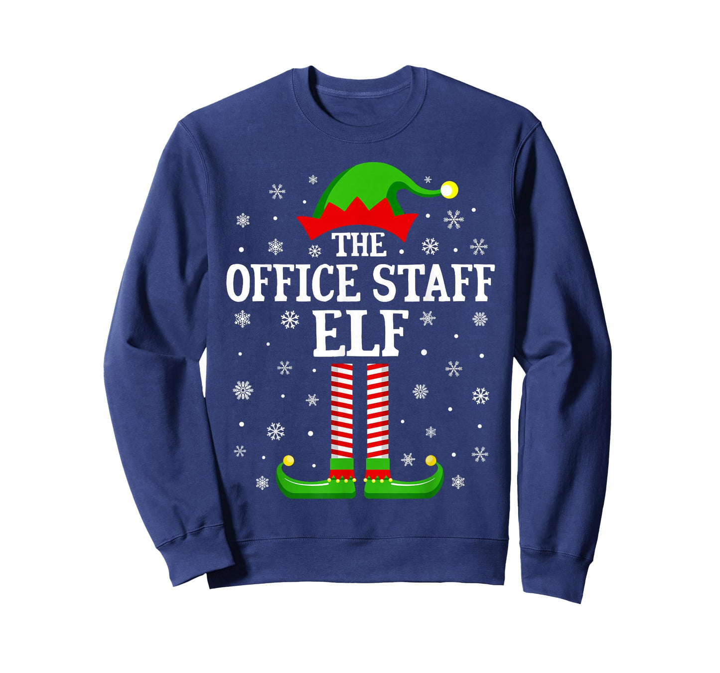 Office Staff Elf Funny Christmas Family Matching T-Shirt