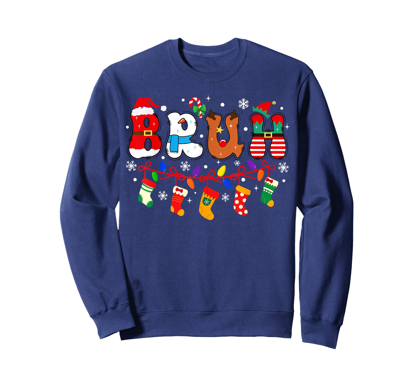 Bruh Funny Christmas Teens Boys Kids Xmas Pajamas 2025 T-Shirt
