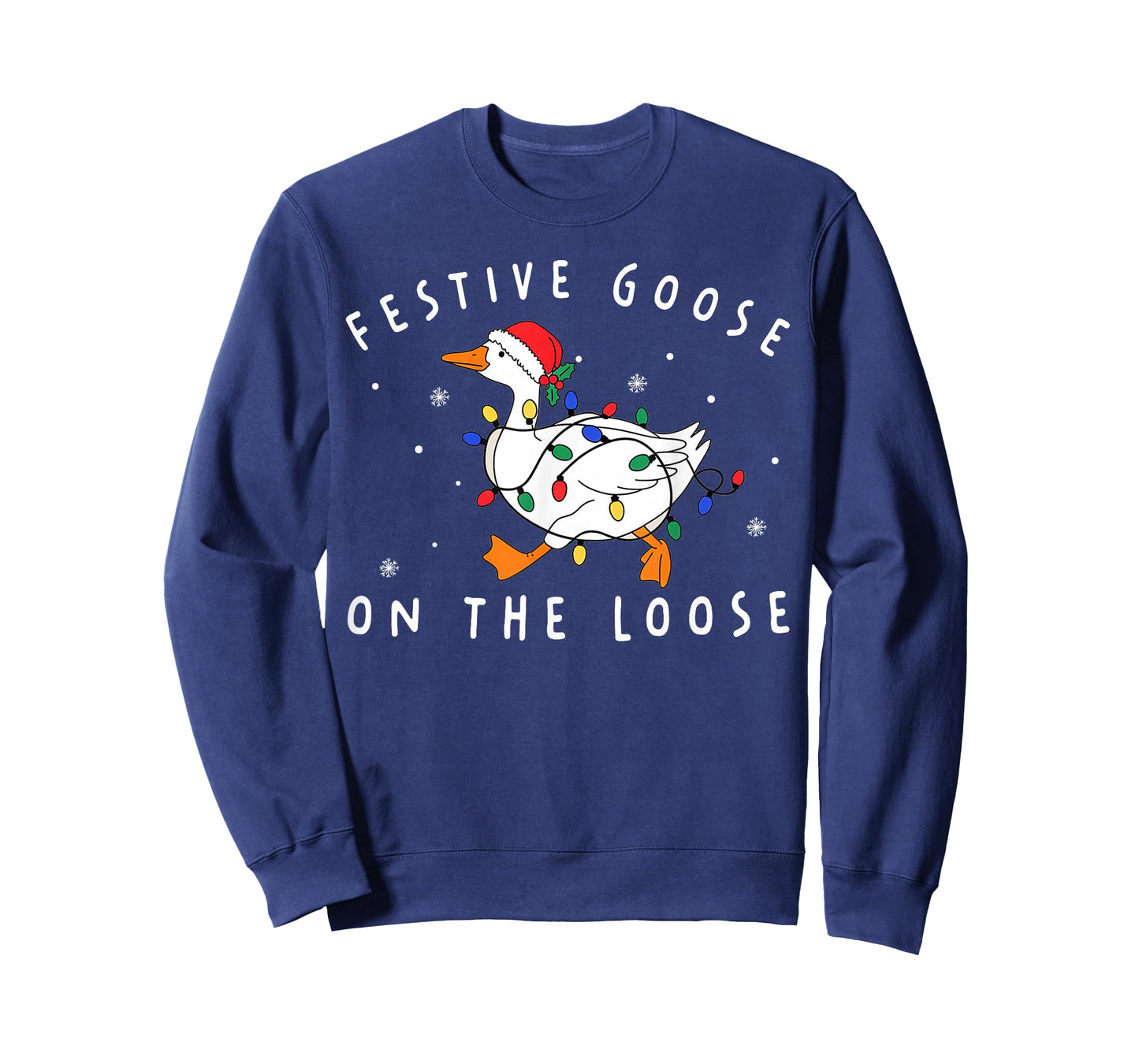 Retro Funny Festive Goose On The Loose Christmas Humor T-Shirt