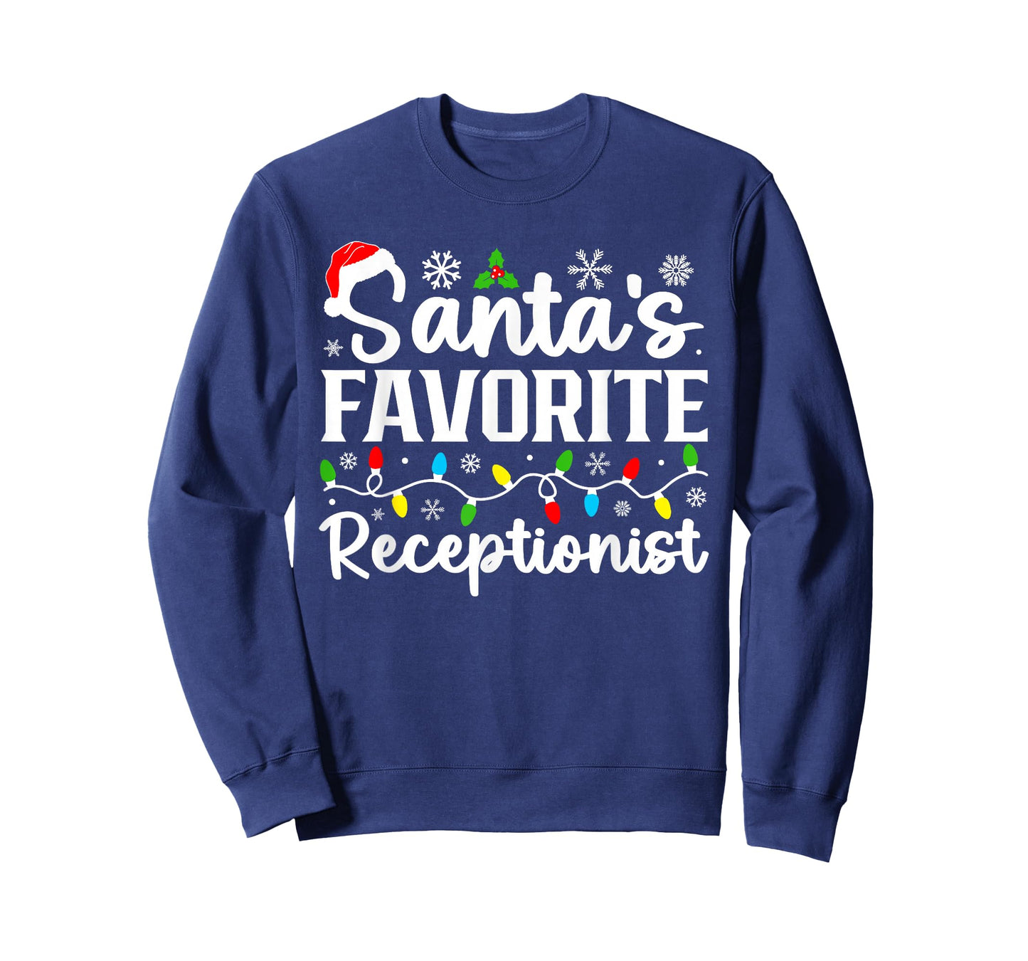 Santa's Favorite Receptionist Christmas Family Matching T-Shirt