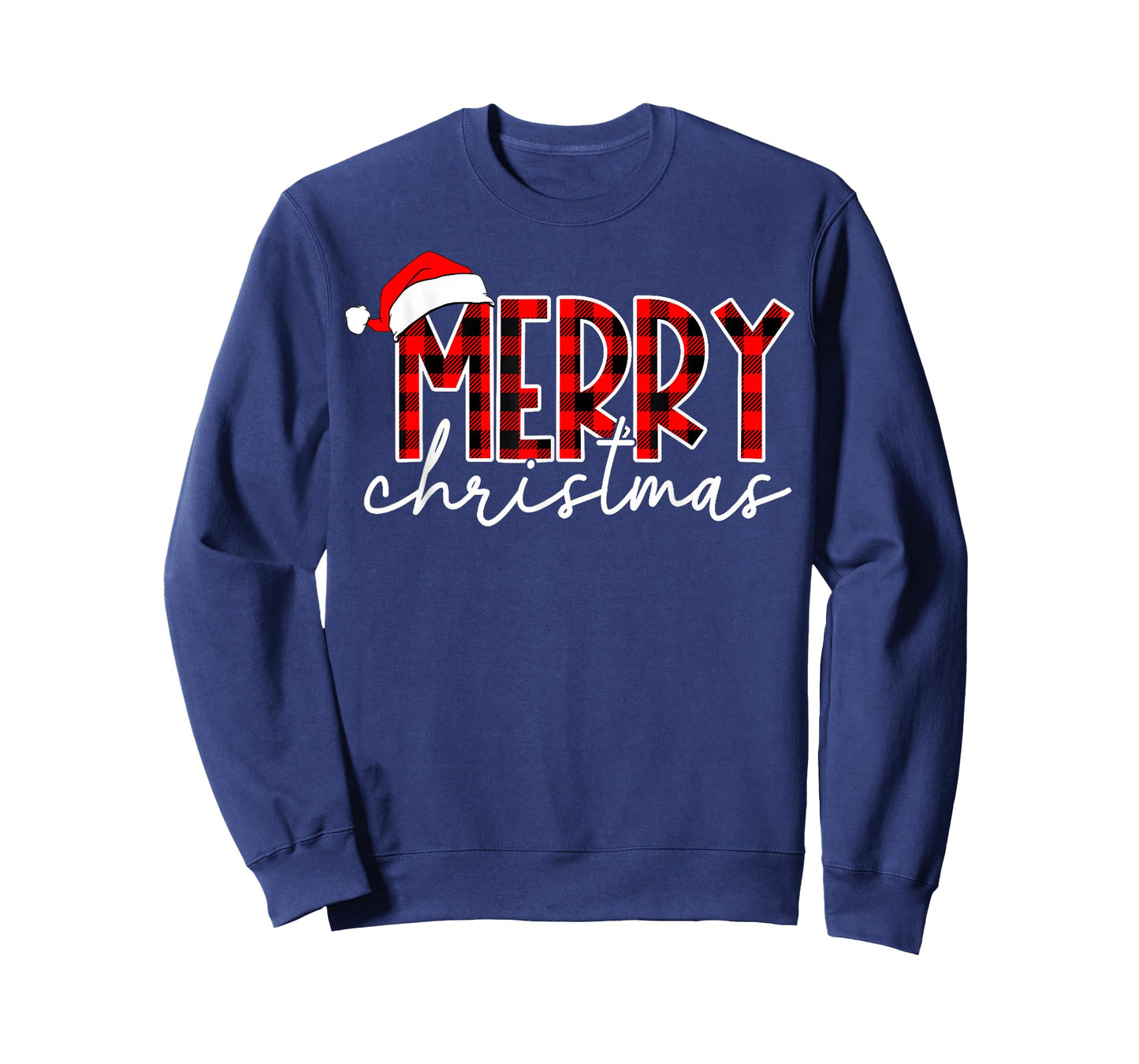 Merry Christmas Buffalo Plaid Red Santa Family Xmas Pajamas T-Shirt