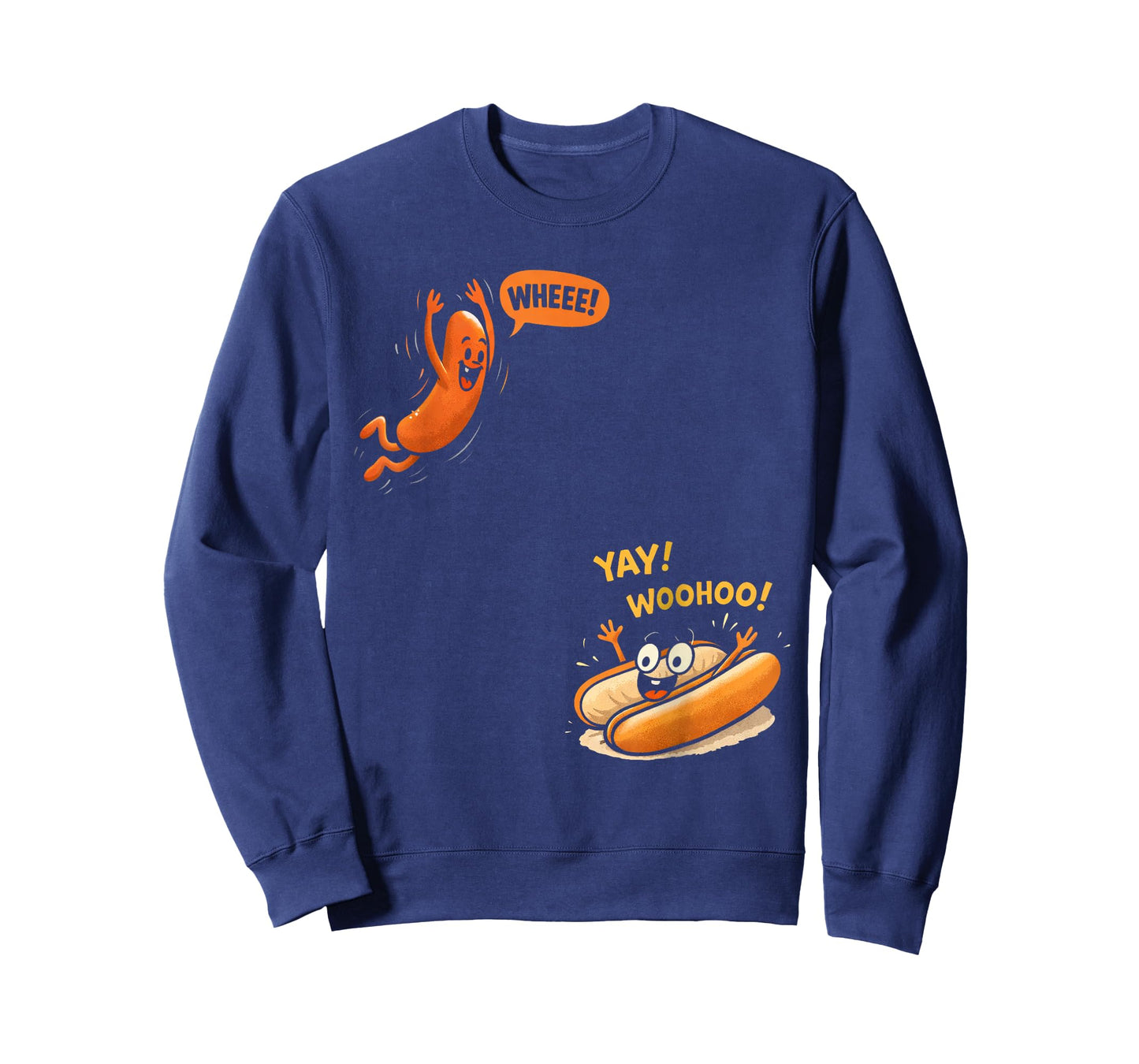 Funny Hot Dog Jumping Into Bun Sausage BBQ High Dive T-Shirt
