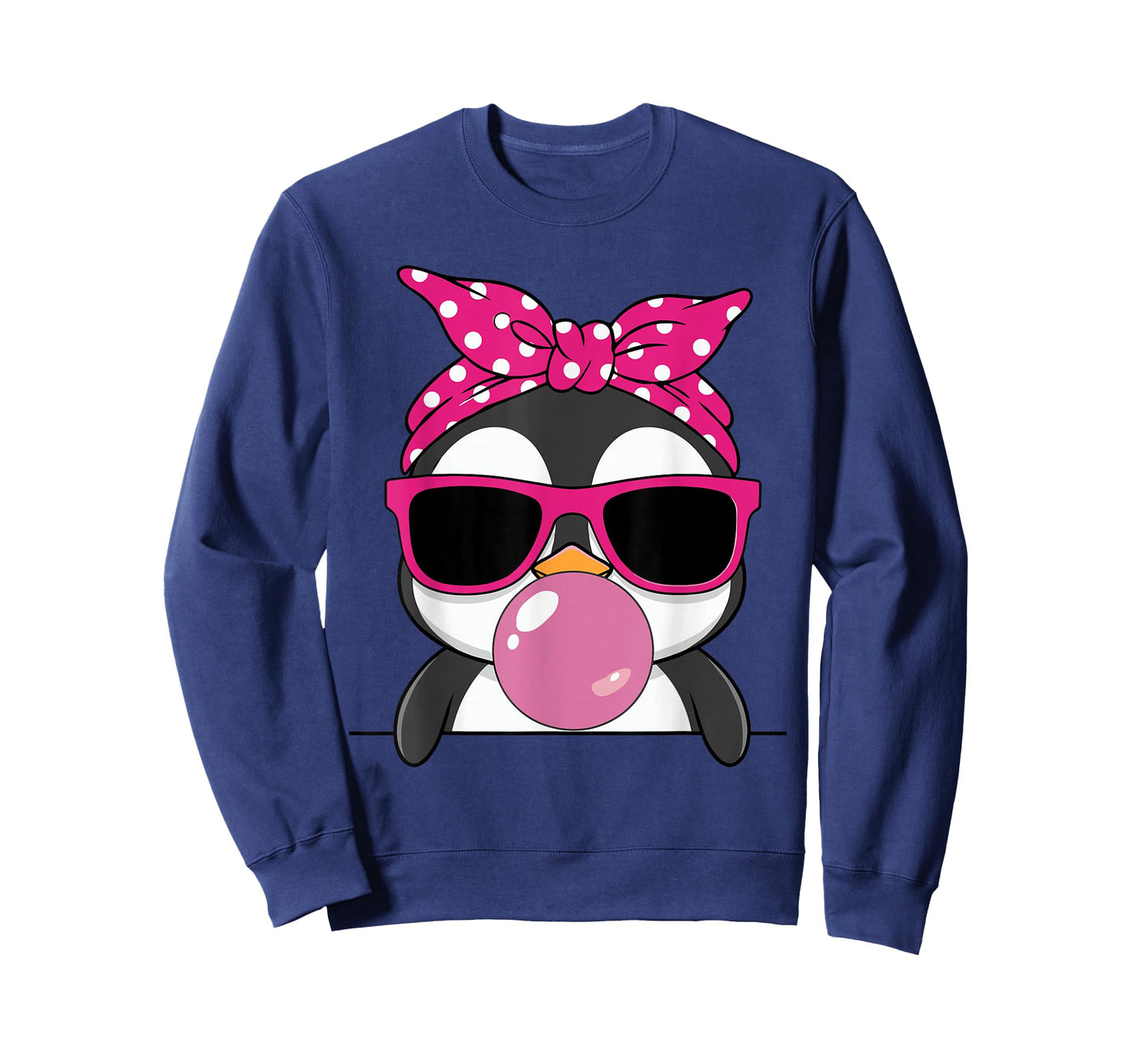 Penguin Kawaii Girl Pink Bandana Funny Penguin Bubblegum T-Shirt