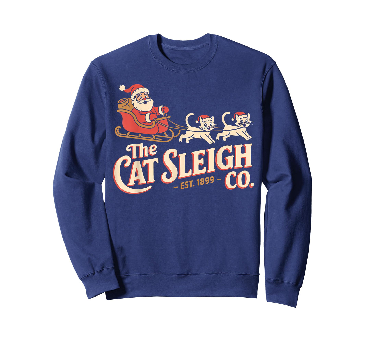 The Cat Sleigh Co. Retro Christmas – Funny Vintage Cats T-Shirt