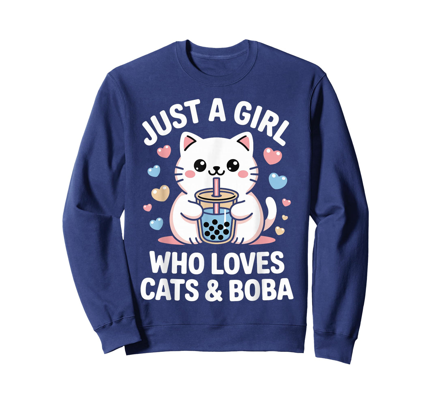 Just A Girl Who Loves Cats and Boba Kawaii Bubble Tea T-Shirt