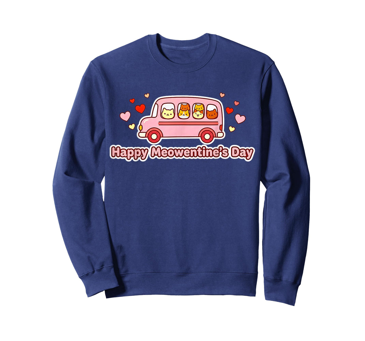 Happy Meowentine’s Day – Funny Cats Riding School Bus Design T-Shirt