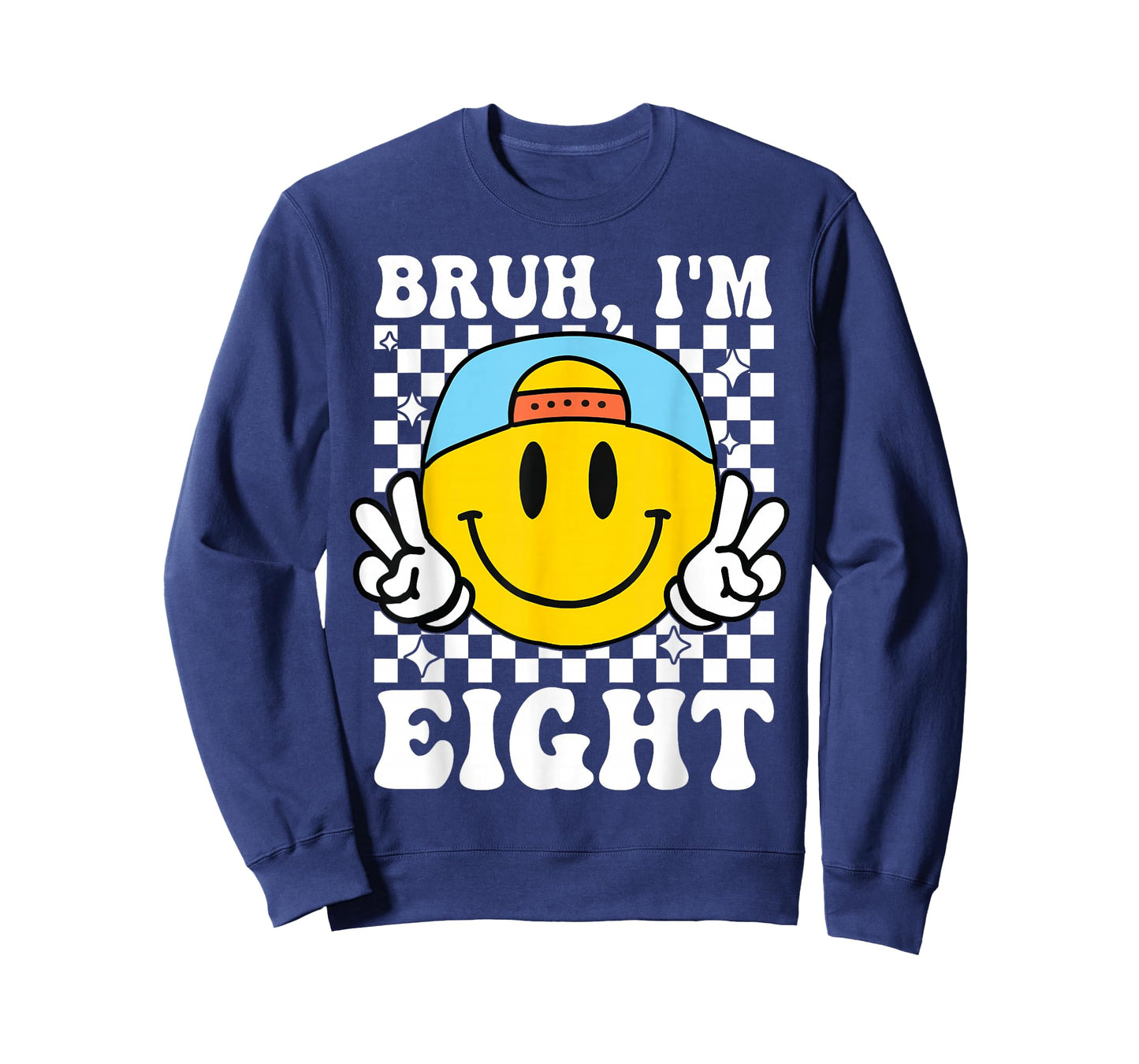 Bruh I'm Eight 8 8th Birthday Groovy Boys Girls 8 Years Old T-Shirt