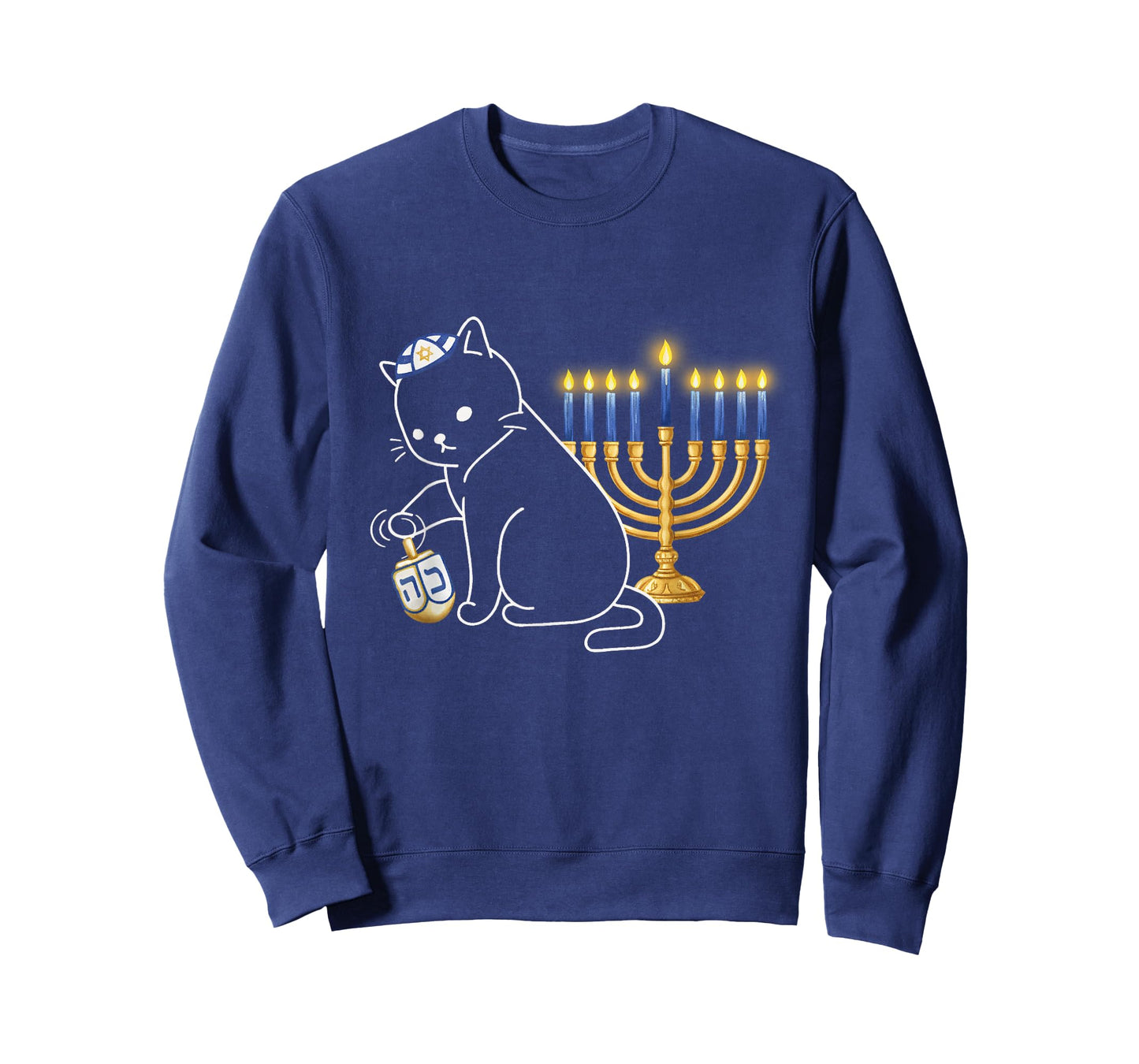 Hanukkah Cat Happy Hanucat Holiday Hanukkat Jewish T-Shirt