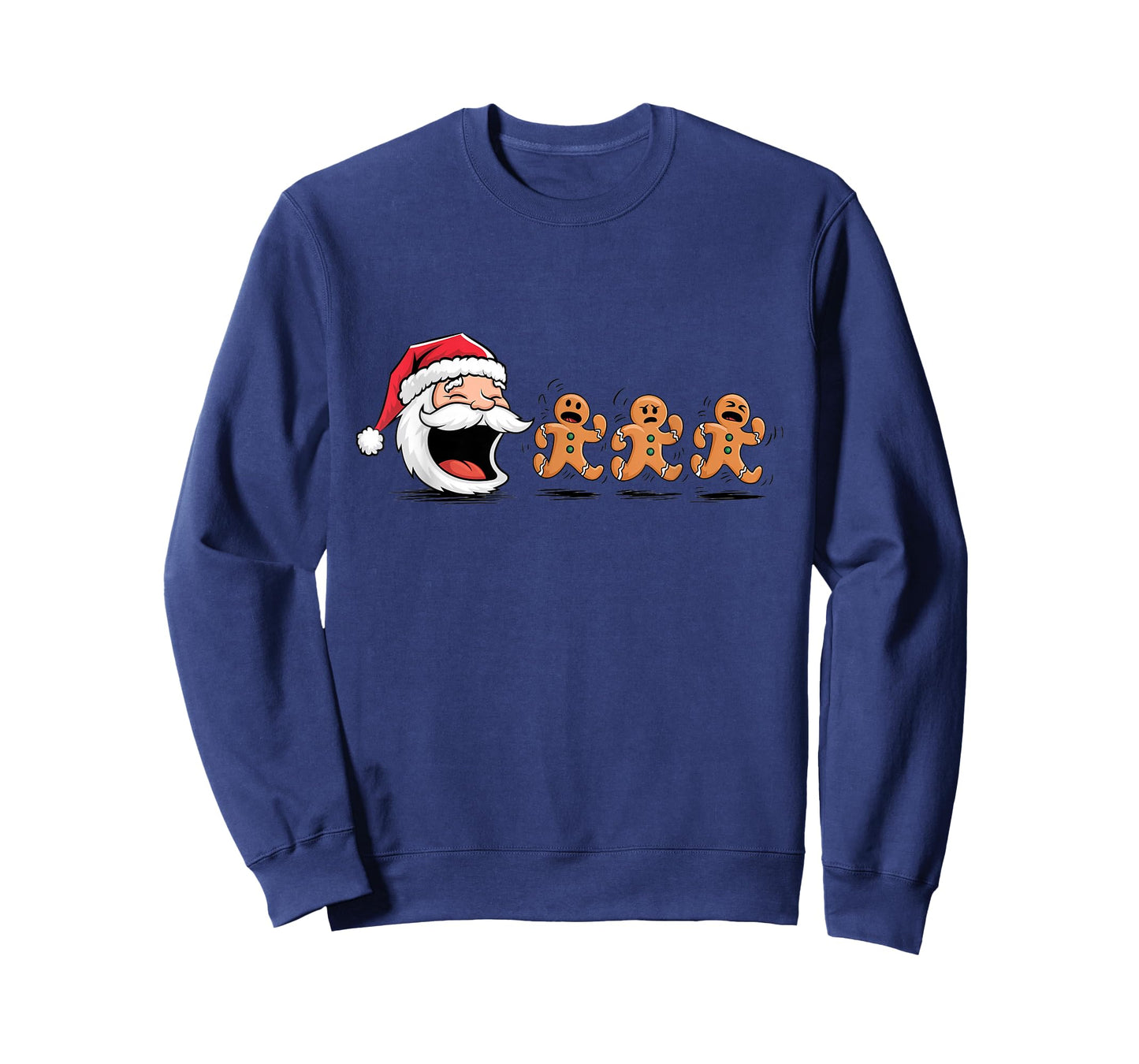 Funny Santa Chasing Gingerbread Men Christmas T-Shirt