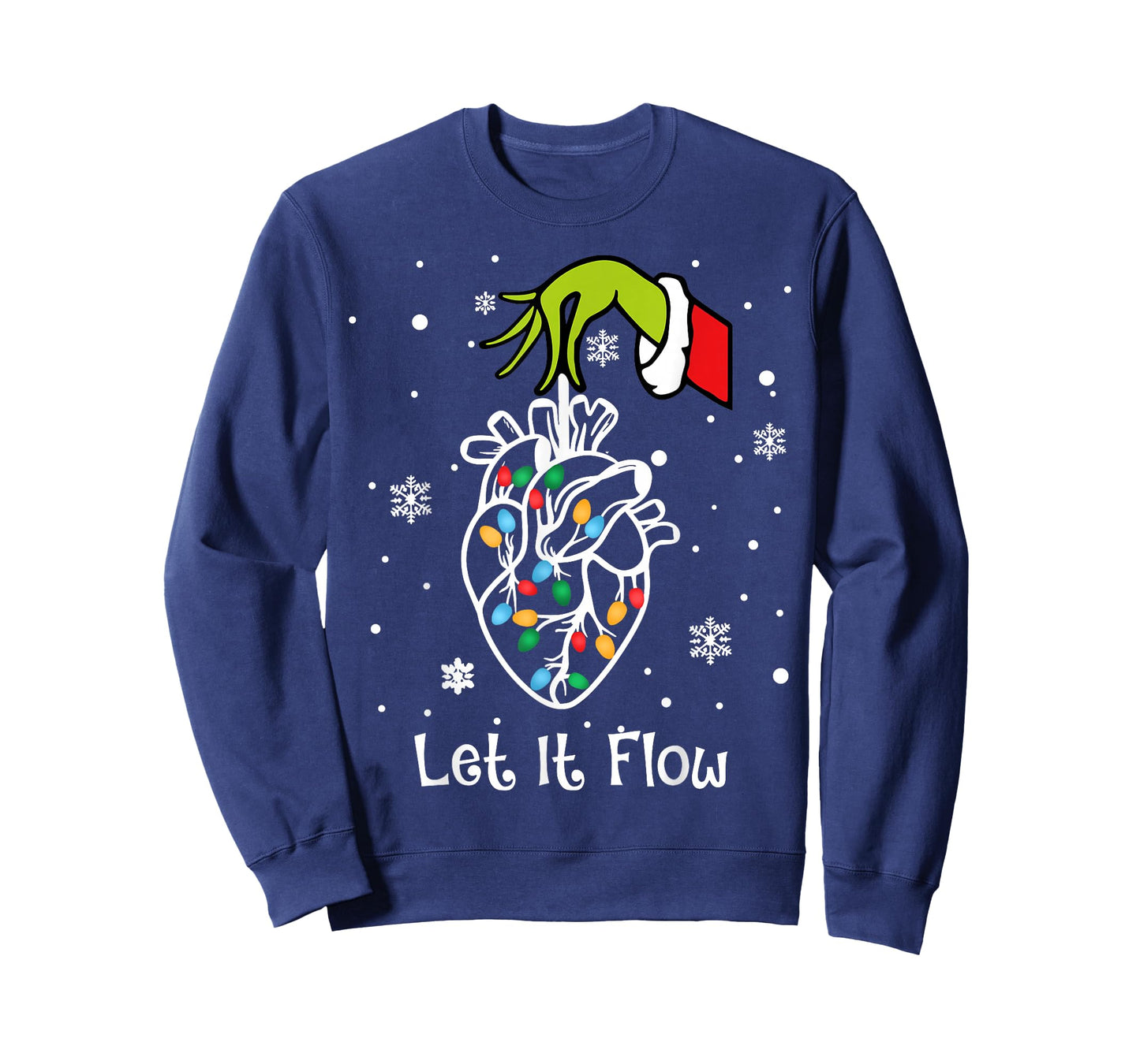Cardiac Christmas Flow Anatomy Heart Christmas Lights Nurse T-Shirt
