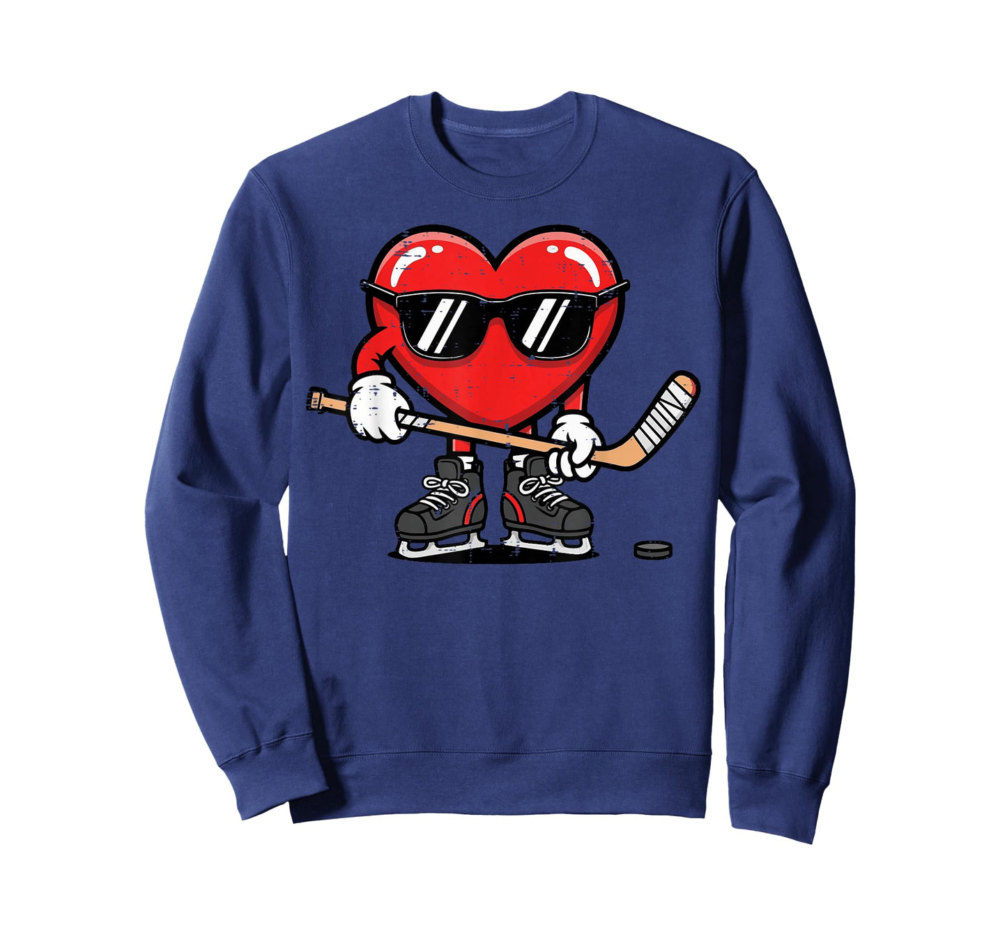 Valentines Day Ice Hockey Heart Boys Kids Youth Men Teen T-Shirt
