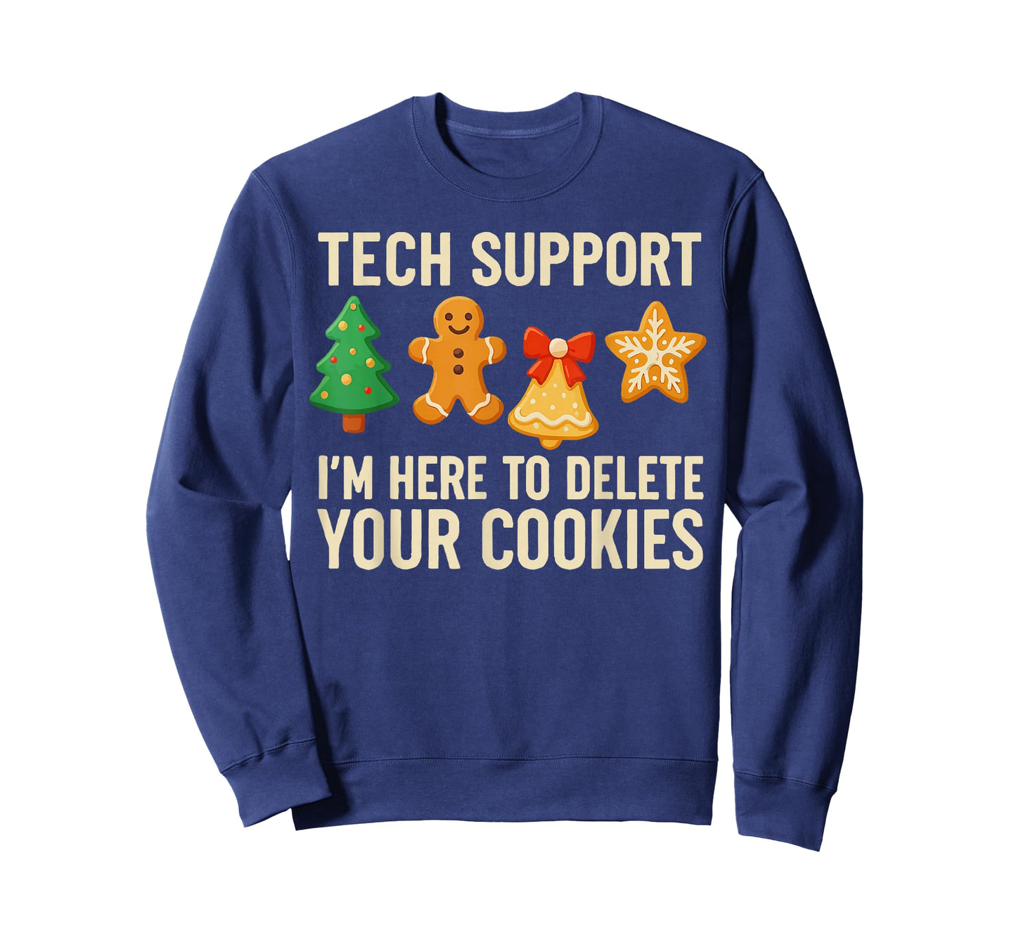 Funny Cookies Christmas Gingerbread Tech Support Mens Women T-Shirt