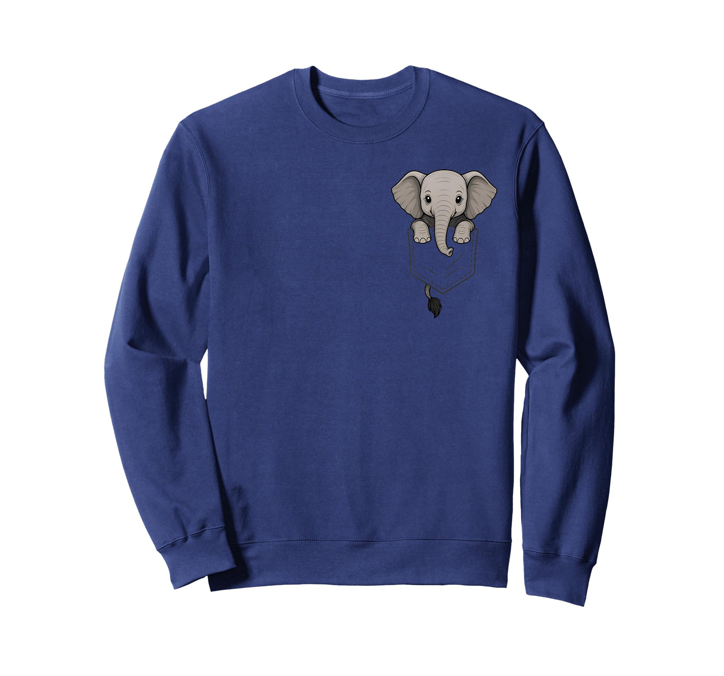 Funny Elephant Peeking in Pocket Animal Lover Men Women Kids T-Shirt