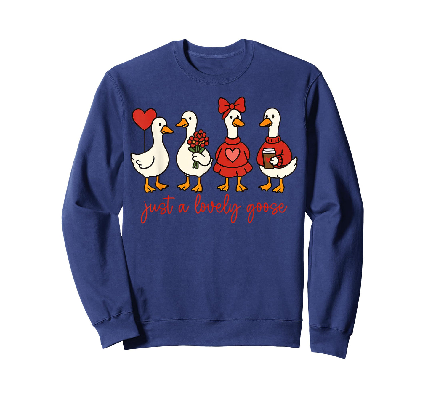 Just A Lovely Goose Cute Pink Silly Goose Valentine's Day T-Shirt