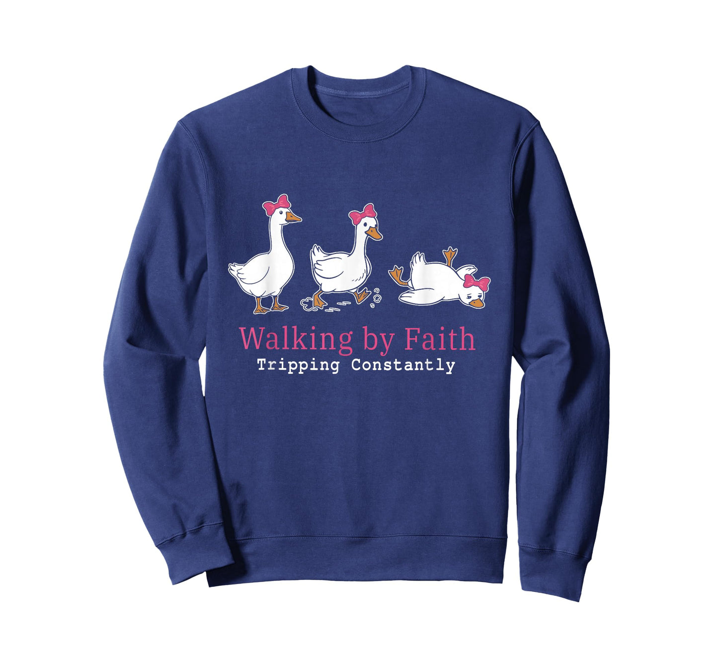 Walking by Faith Tripping Constantly Funny Tripping Goose T-Shirt