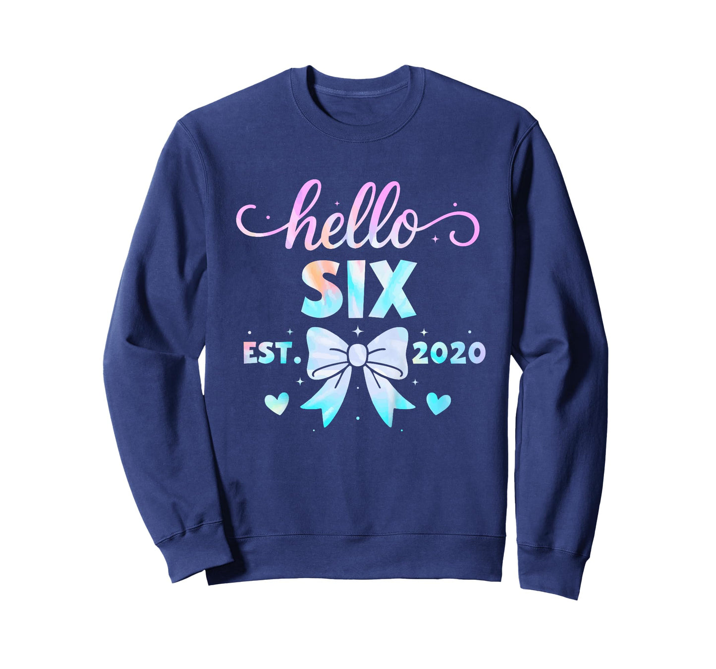 Kids Hello Six Coquette Bow 6th Birthday Girl, 6 Year Old Kids T-Shirt