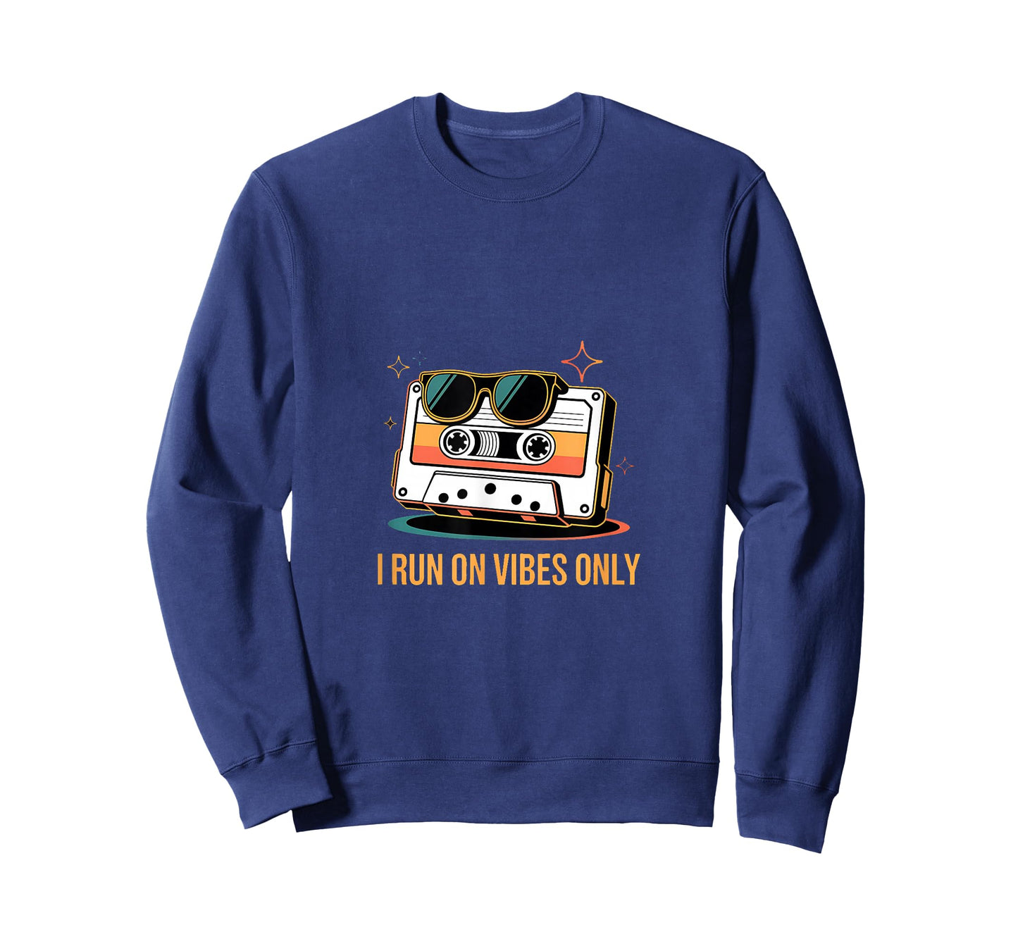 I Run On Vibes Only Retro Cassette Aesthetic T-Shirt