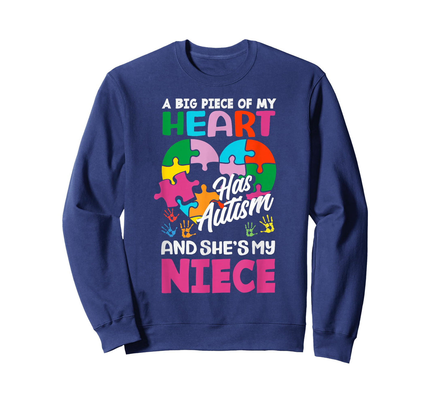 Heart Niece Support Autism Awareness Puzzle Piece Ribbon T-Shirt