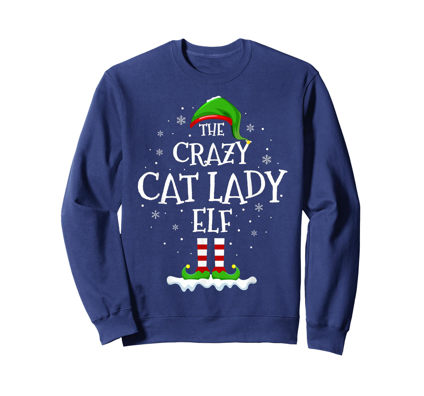 Crazy Cat Lady Elf Squad Family Matching Group Christmas Elf T-Shirt