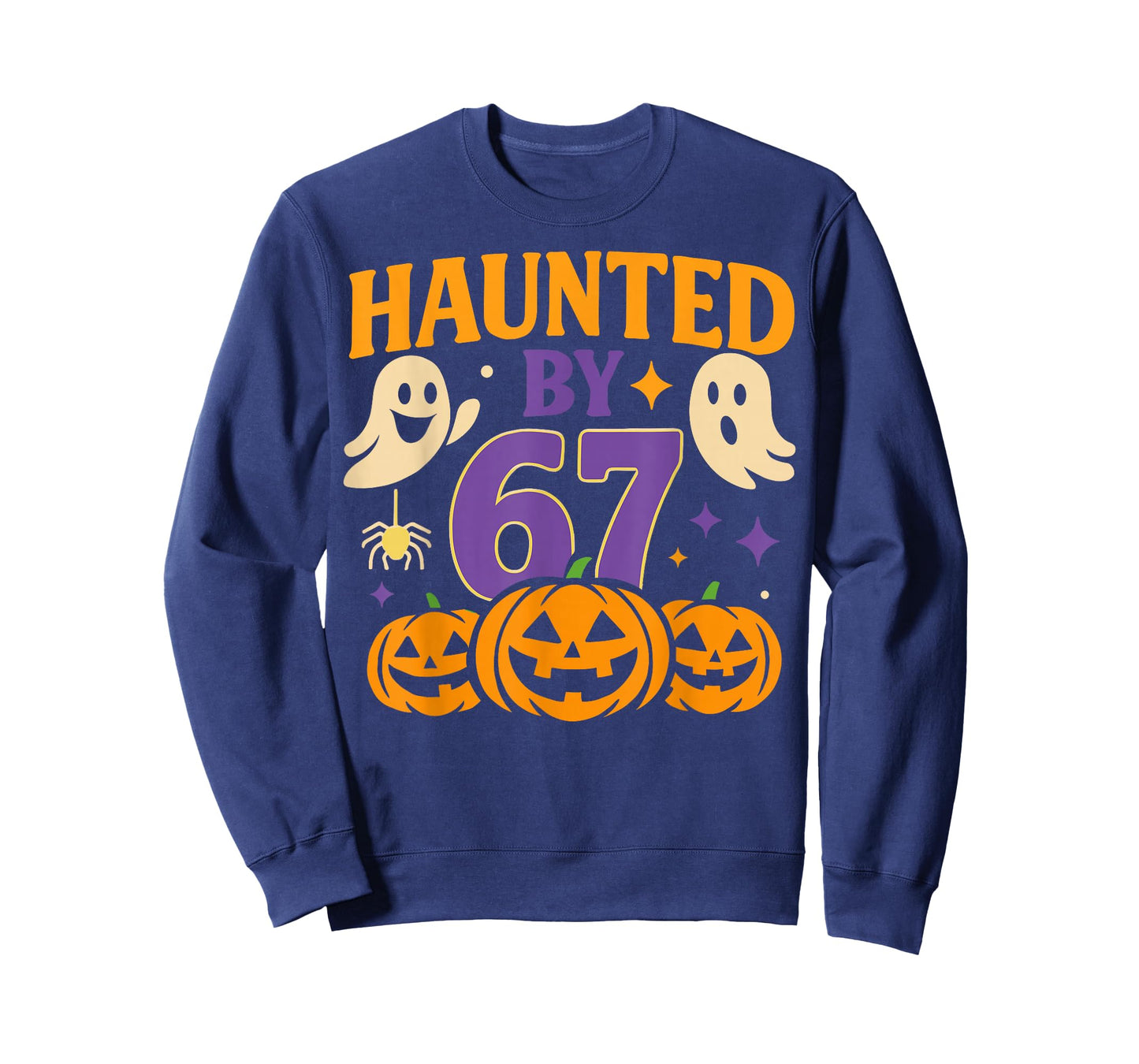 Haunted by 6 7 Funny Ghost and Pumpkin Halloween Costume T-Shirt