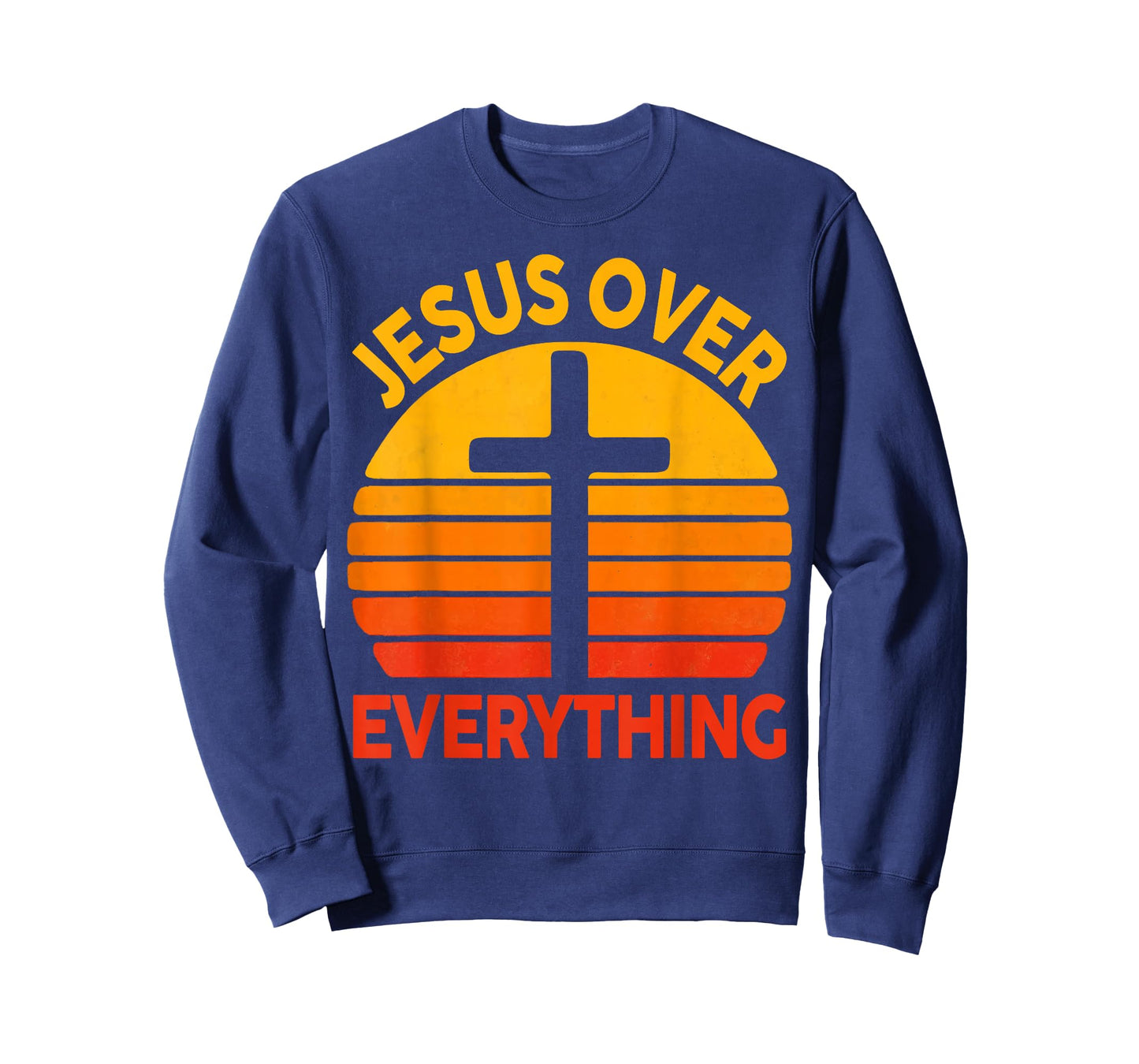 Jesus Over Everything Cross Christian Vintage Faith Based T-Shirt