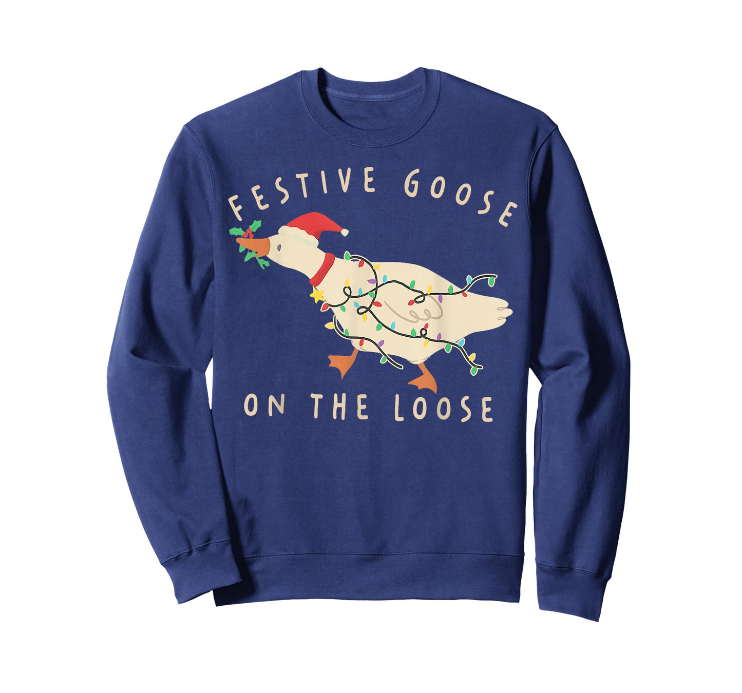 Funny Festive Goose on The Loose Christmas T-Shirt