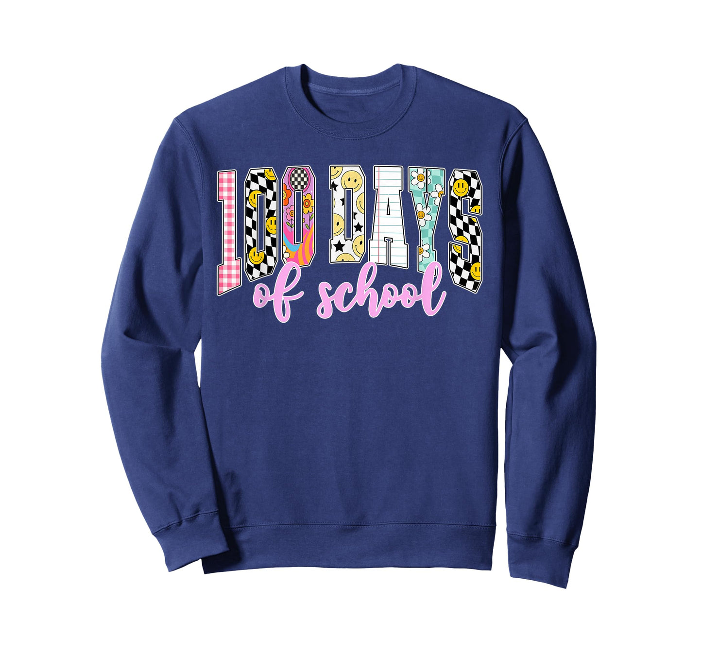 Happy 100 Days of School Student Teacher Kids Groovy Retro T-Shirt