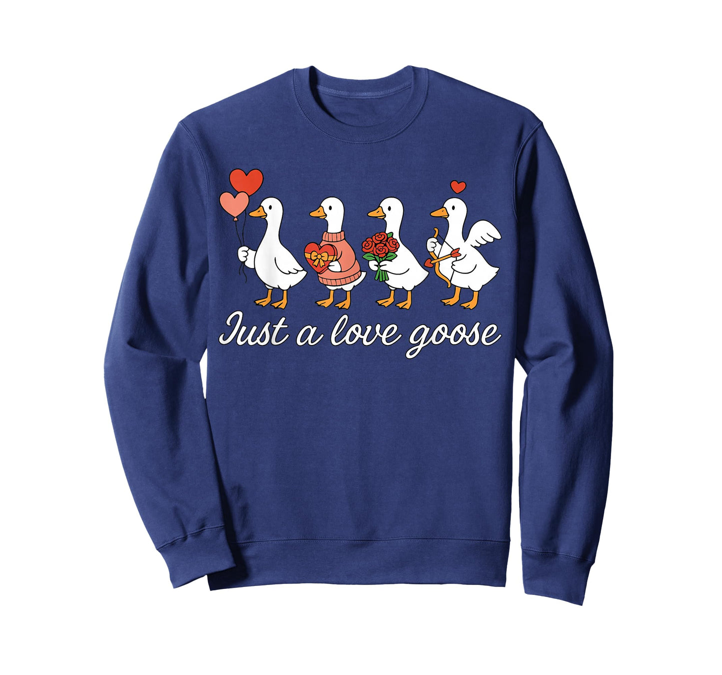 Just A Love Goose Valentine Duck Silly Goose Valentines T-Shirt