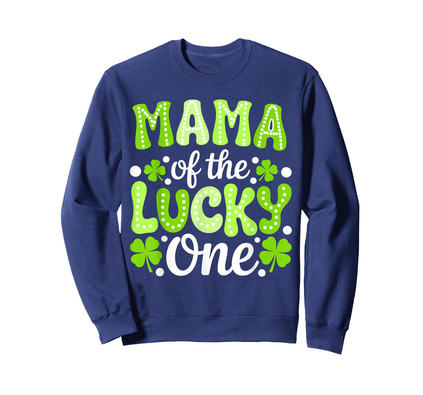 Mama of The Lucky One First Birthday St Patrick's Day Groovy T-Shirt