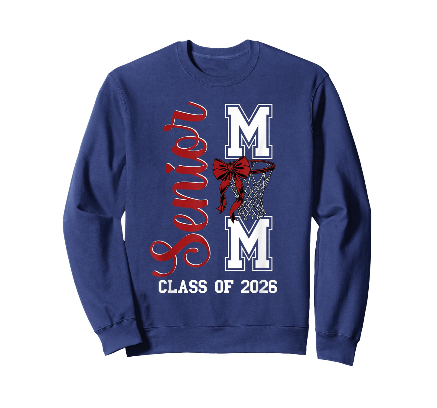 Red Basketball Bow Senior Mom Mama Class of 2026 Graduation T-Shirt