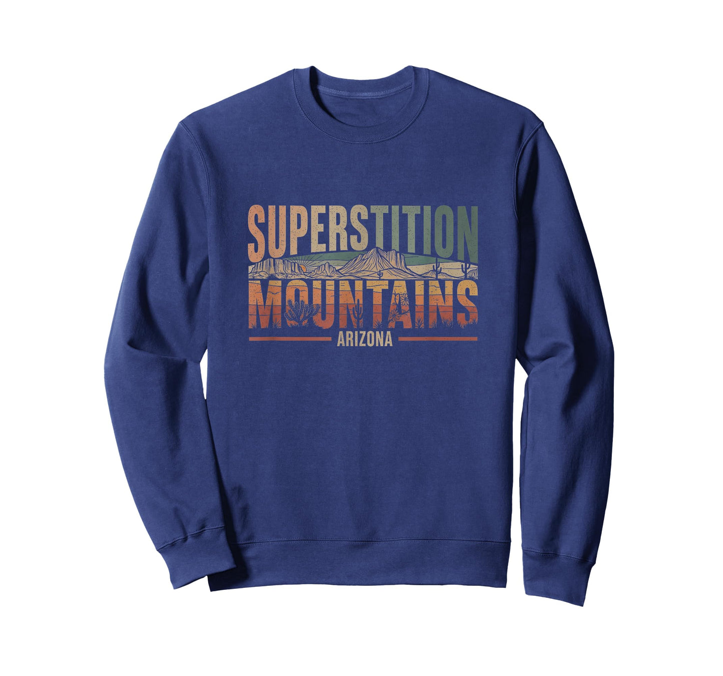 Retro Superstition Mountains Arizona Drawing Art Design T-Shirt