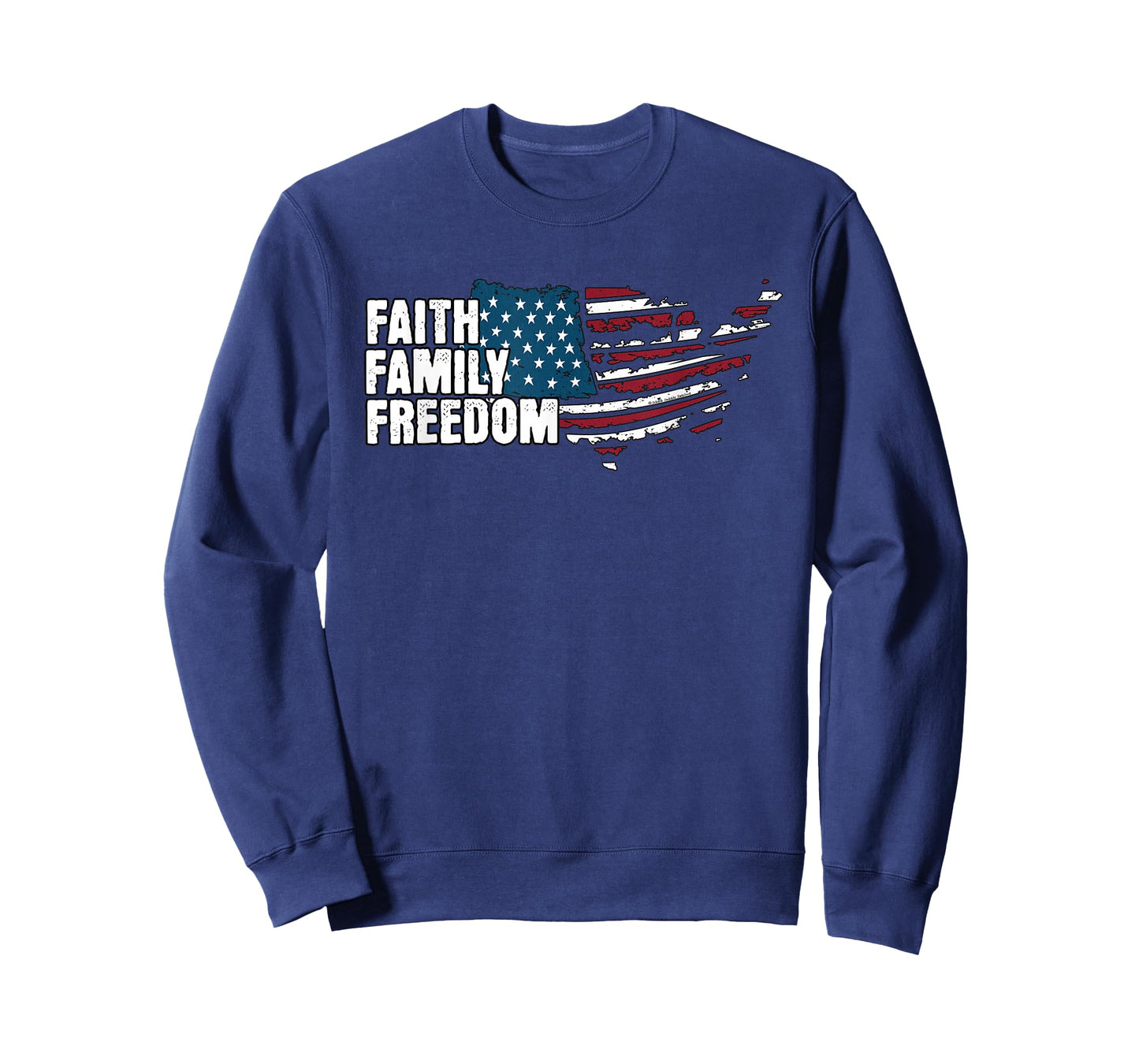 Patriotic Faith Family Freedom Grunge Flag 4th of July T-Shirt