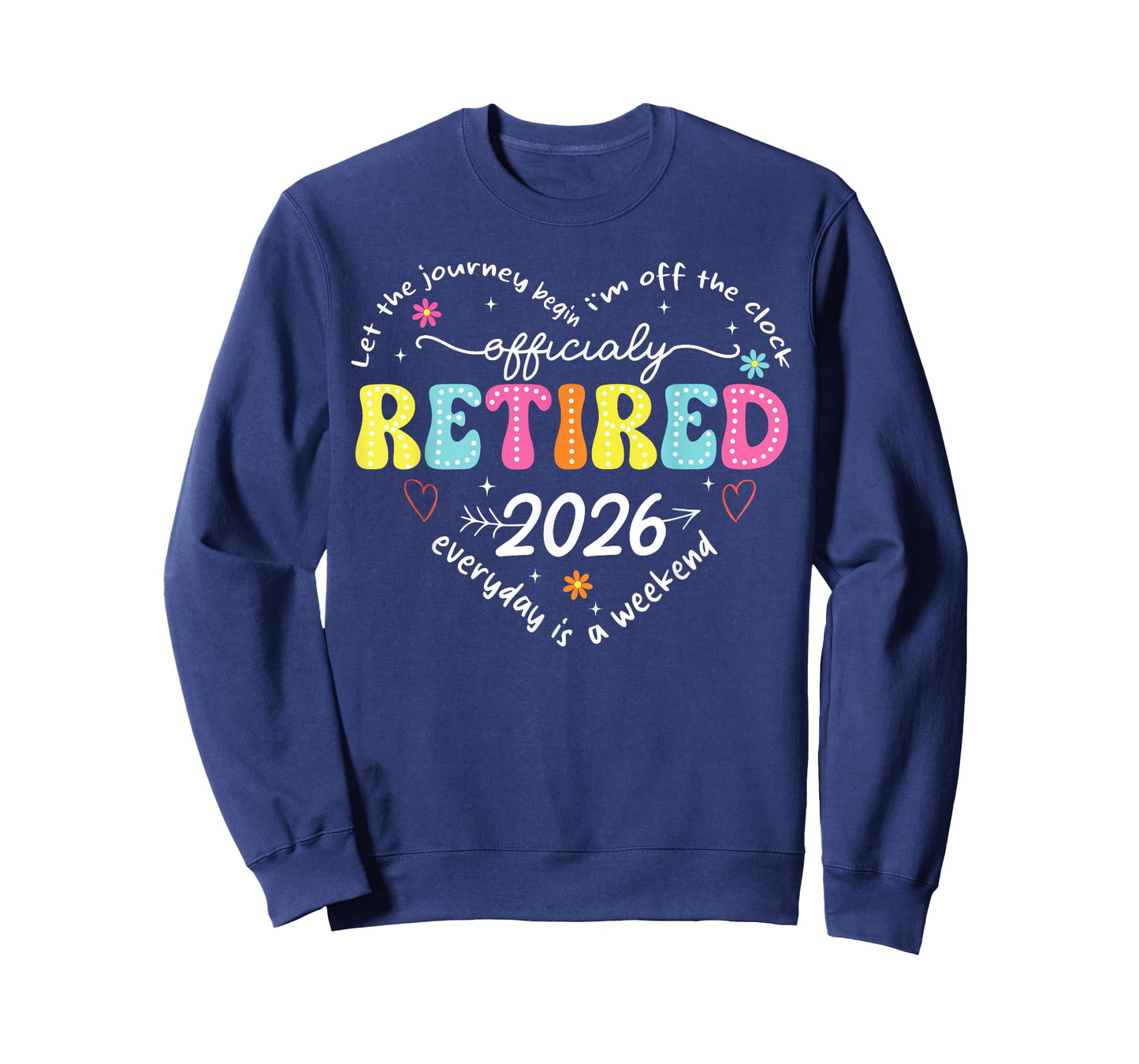Officially Retired 2026 Heart Women Mom Retirement Gift T-Shirt