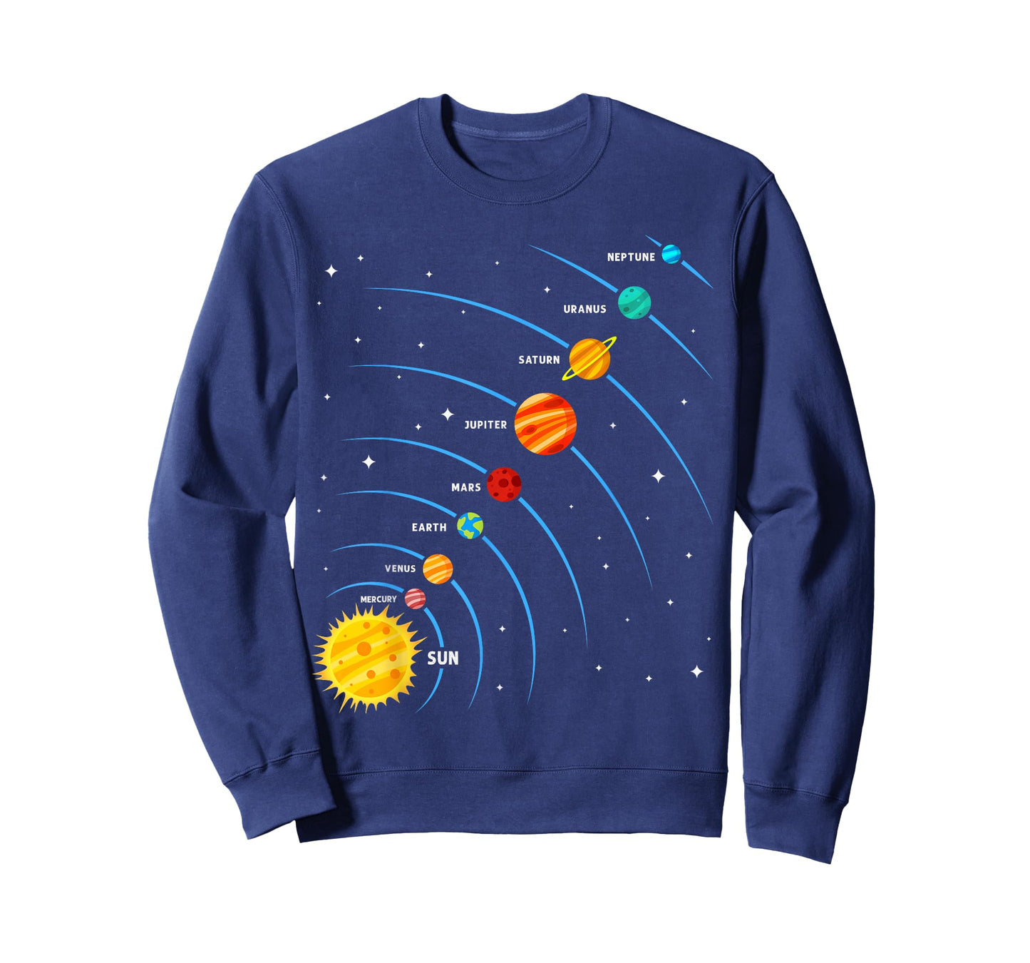 Solar System Colorful Space Planets Educational Kids T-Shirt
