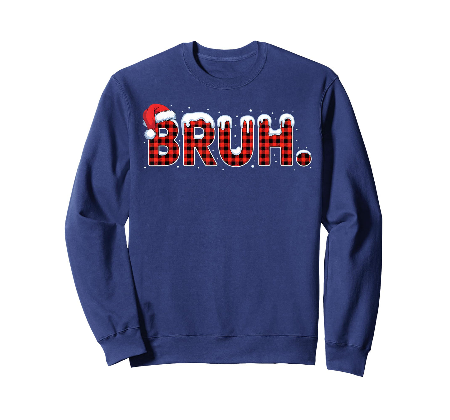 Bruh Funny Christmas Plaid Teens Boys Kids Xmas Pajamas T-Shirt