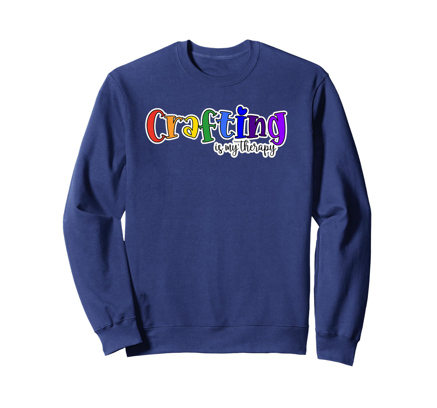 Crafting is My Therapy DIY Creative Hobby Rainbow Design T-Shirt