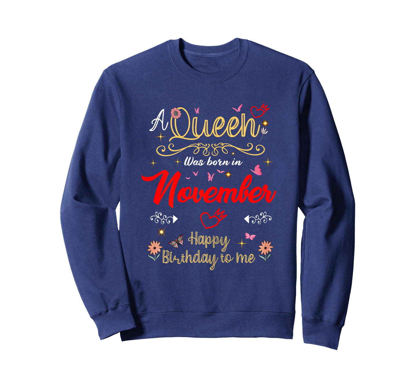 November Birhtday A Queen was Born in November Girl Women T-Shirt