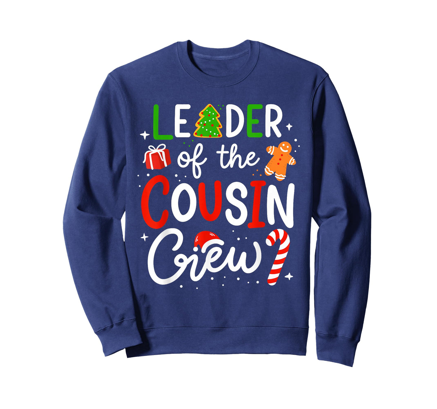 Leader of The Cousin Crew Christmas Family Matching Xmas T-Shirt