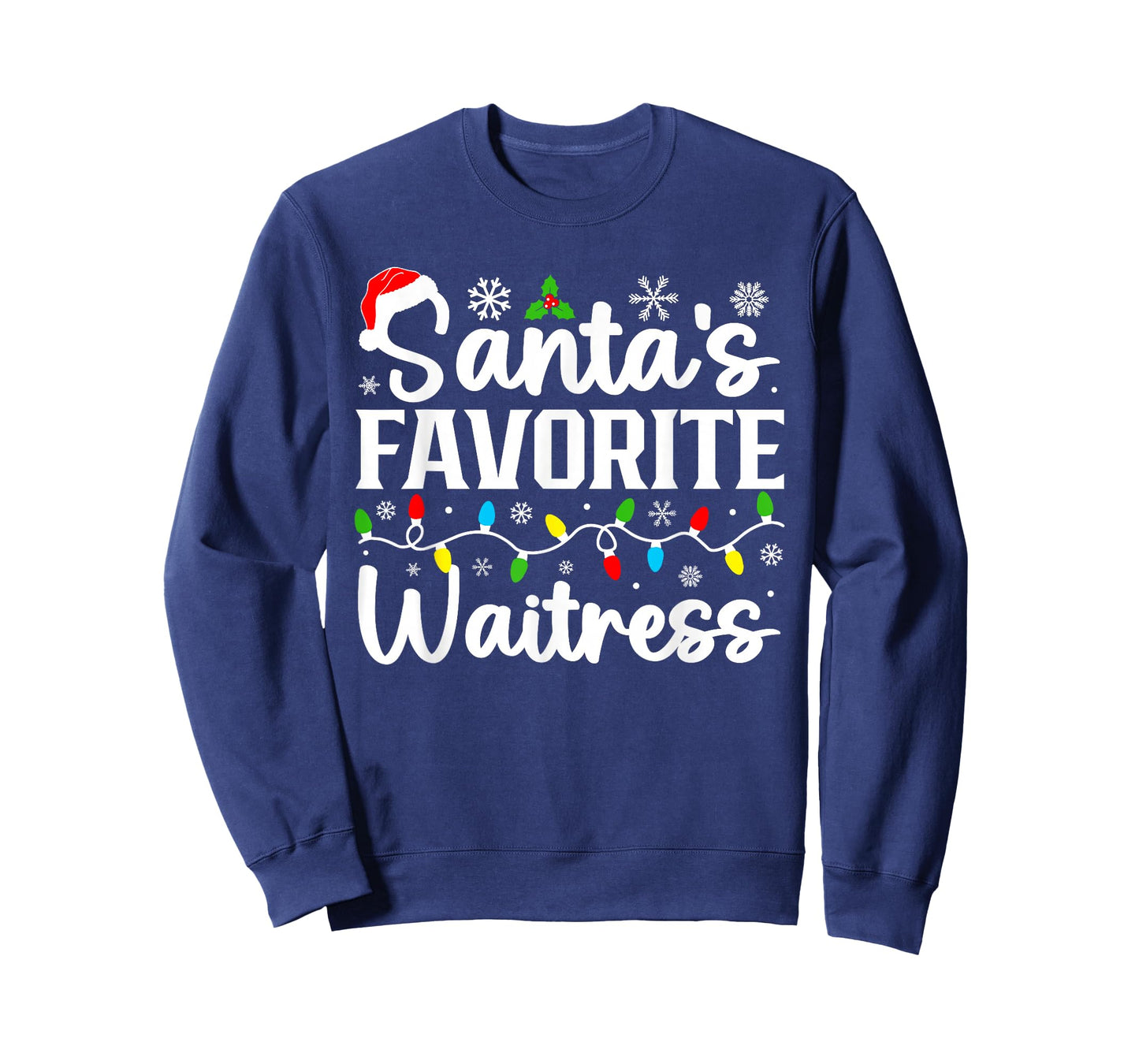 Santa's Favorite Waitress Funny Christmas Family Matching T-Shirt