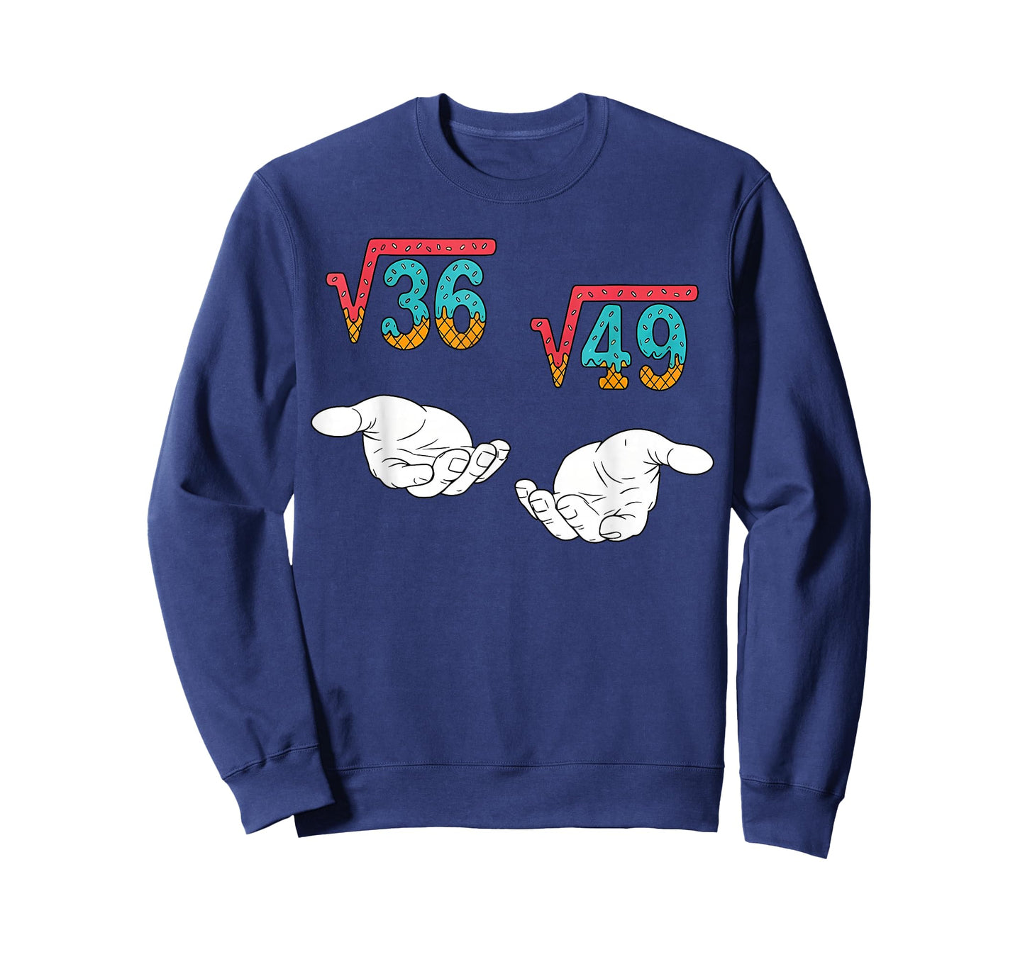 Square Root 36 49 Meme 67 Ice Cream Drip Math Teacher T-Shirt